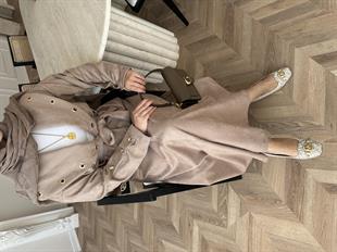 Margret Süet Etekli Takım Vizon