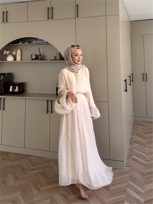 Marine Bağlamalı Etekli Takım Bej (5740)