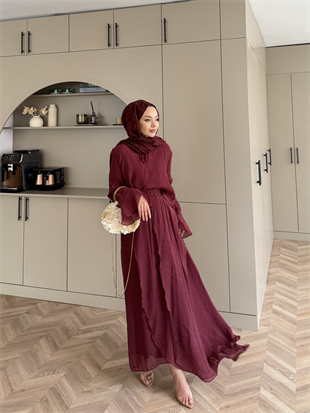 Marine Bağlamalı Etekli Takım Bordo (5740)