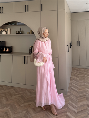Marine Bağlamalı Etekli Takım Pembe (5740)