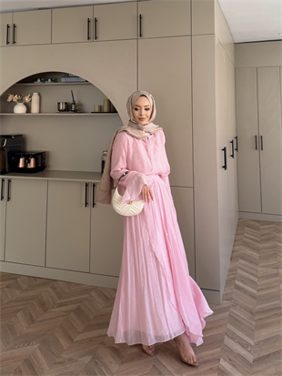 Marine Bağlamalı Etekli Takım Pembe (5740)