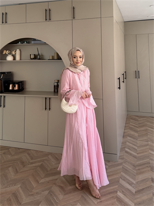 Marine Bağlamalı Etekli Takım Pembe (5740)