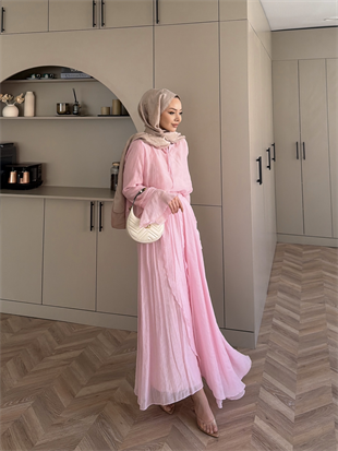 Marine Bağlamalı Etekli Takım Pembe (5740)