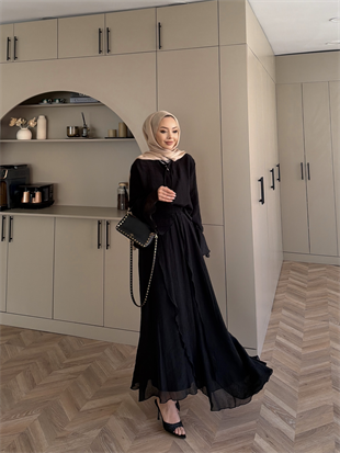 Marine Bağlamalı Etekli Takım Siyah (5740)