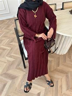 Marissa Triko Elbise Bordo