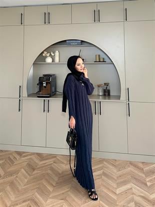 Marissa Triko Elbise Lacivert