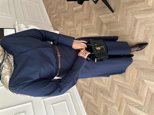 Maron Keten Elbise Lacivert