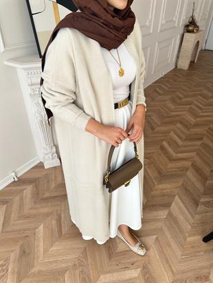 Marsel Angora Uzun Hırka Bej