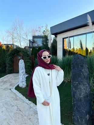 Marsel Angora Uzun Hırka Beyaz 