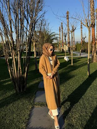 Marsel Angora Uzun Hırka Camel