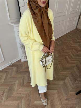 Marsel Angora Uzun Hırka Sarı