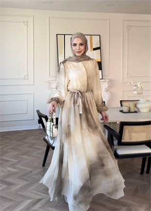 Maura Kat Kat Şifon Elbise Haki (5717)