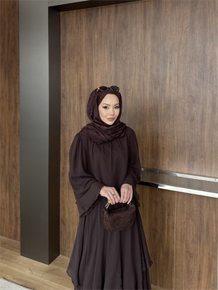 Maylo Kat Kat Şifon Etekli Takım Acı Kahve (5721)