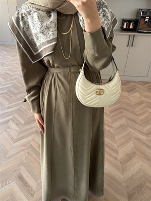 Mehrab Modal Elbise Haki (3018)