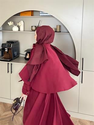 Mela Tensel Etekli Takım Bordo