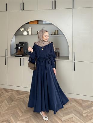 Mela Tensel Etekli Takım Lacivert