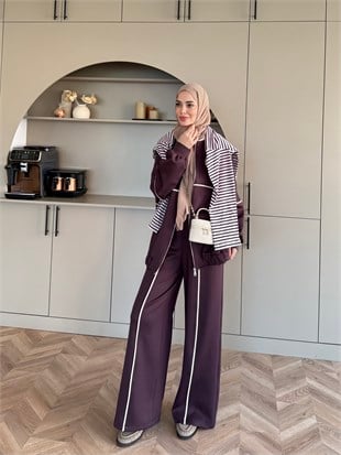 Melora Fermuarlı Eşofman Takım Mürdüm (4567)