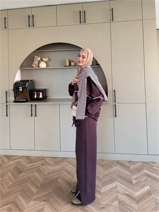 Melora Fermuarlı Eşofman Takım Mürdüm (4567)