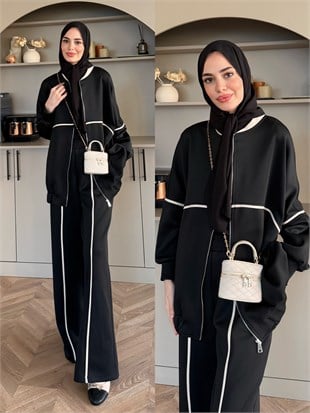 Melora Fermuarlı Eşofman Takım Siyah (4567)