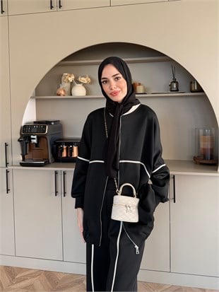 Melora Fermuarlı Eşofman Takım Siyah (4567)