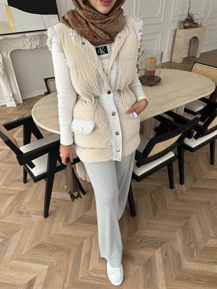 Mercy Şişme Yelek Krem