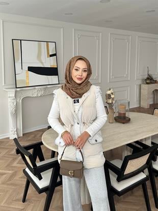 Mercy Şişme Yelek Krem