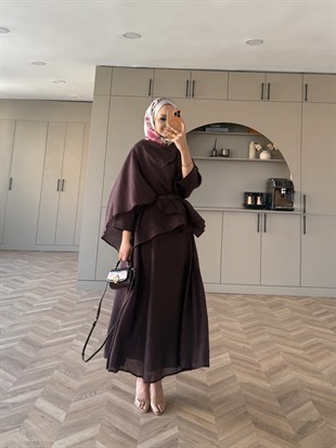 Milano Asimetrik Kesim Etekli Takım Mürdüm (3031)