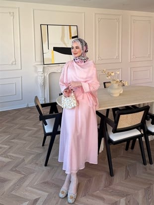 Milano Asimetrik Kesim Etekli Takım Pembe (3031)
