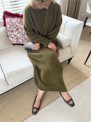 Milenyum Angora Elbise Haki (2914)