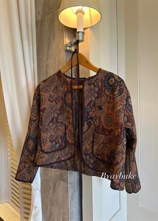 Mina Jakar Ceket Acı Kahve