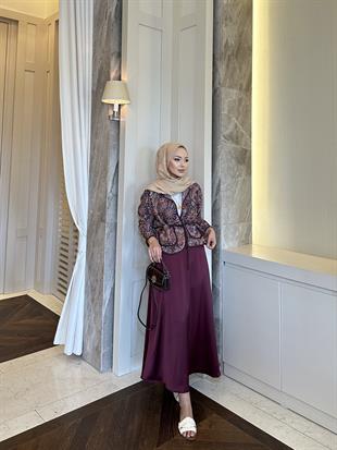 Mina Jakar Ceket Bordo