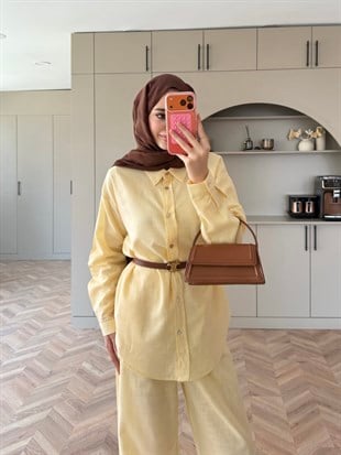 Miori Keten Pantolonlu Takım Butteryellow (3146)