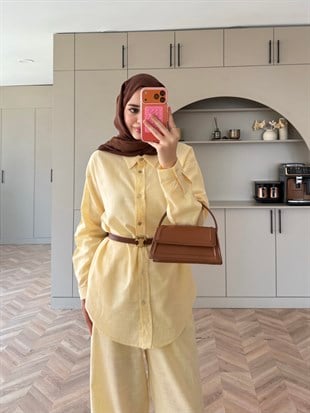 Miori Keten Pantolonlu Takım Butteryellow (3146)