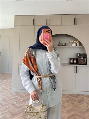 Miori Keten Pantolonlu Takım Mavi (3146)