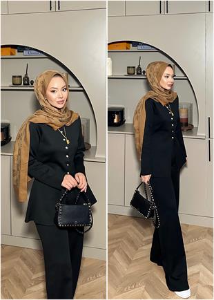 Mira Pantolonlu Takım Siyah