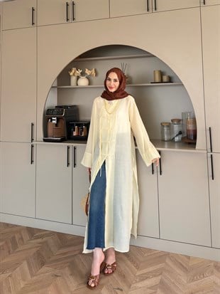 Mivera Yırtmaçlı Bluz/Kimono Butteryellow (4538)