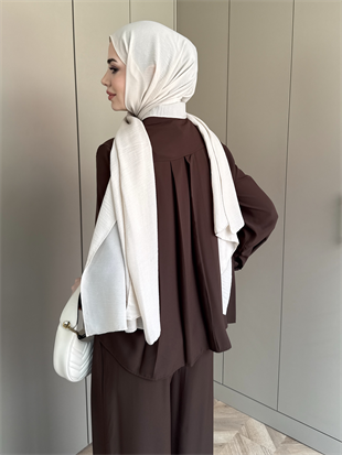 Monacco Pileli Pantolonlu Takım Acı Kahve (5729)