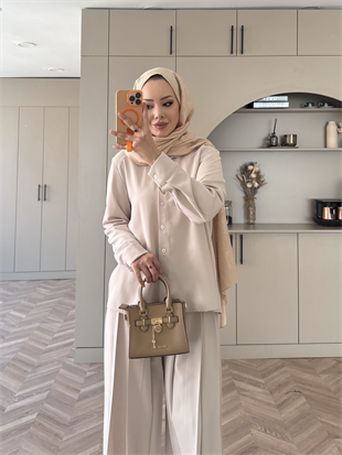 Monacco Pileli Pantolonlu Takım Bej (5729)