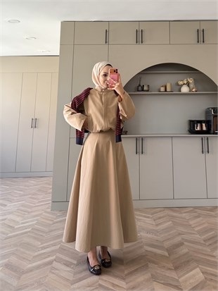 Moon Trenç Etekli Takım Camel (4571)