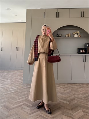 Moon Trenç Etekli Takım Camel (4571)
