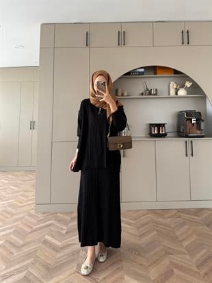 Morden Triko Etekli Takım Siyah