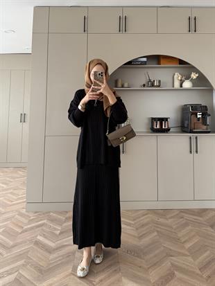 Morden Triko Etekli Takım Siyah