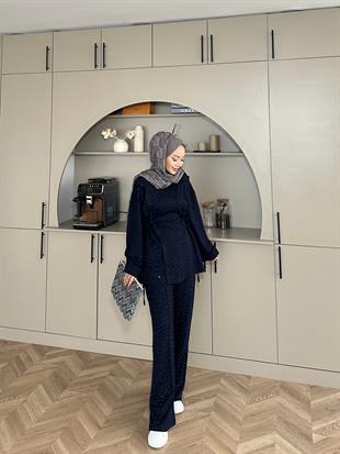 More Taşlı Oysh Takım Lacivert