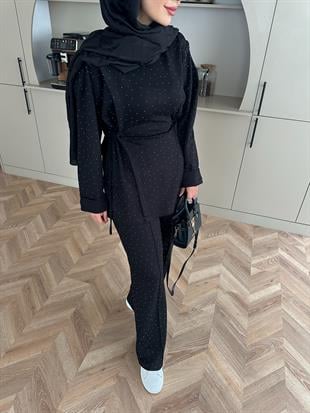 More Taşlı Oysh Takım Siyah