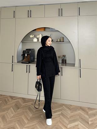 More Taşlı Oysh Takım Siyah