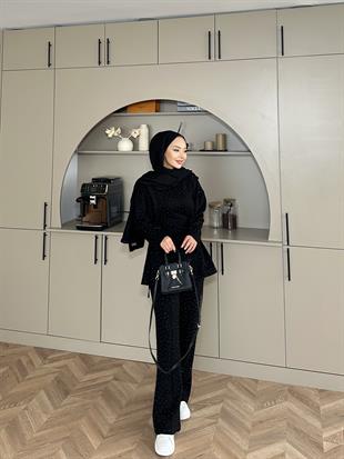 More Taşlı Oysh Takım Siyah