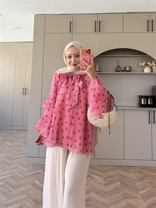 Morrow Puantiyeli Bluz Pembe 