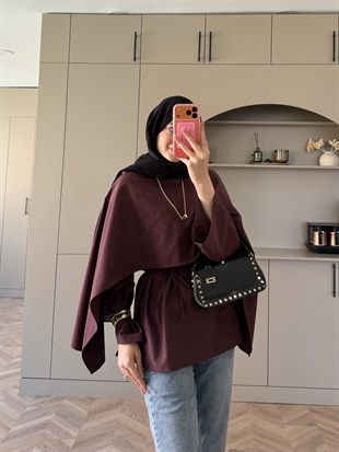 Motto Pelerin Yakalı Bluz Bordo (4506)