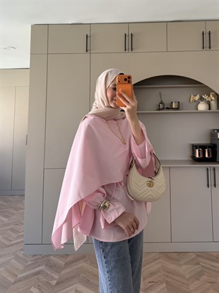 Motto Pelerin Yakalı Bluz Pembe (4506)