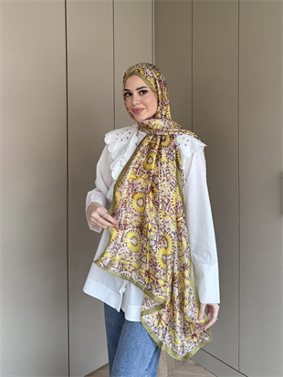 Mozaik Desen Şal Sarı (096)